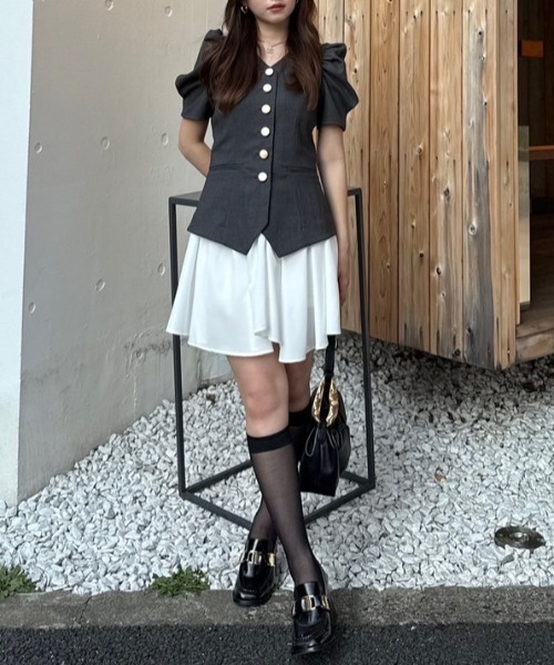 セール】スーツライクレディ―ミニワンピース 半袖 夏服 秋服