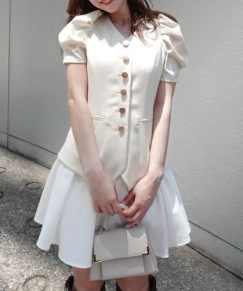 セール】スーツライクレディ―ミニワンピース 半袖 夏服 秋服