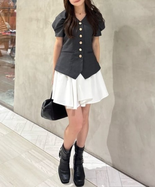 スーツライクレディ―ミニワンピース 半袖 夏服 秋服（ワンピース