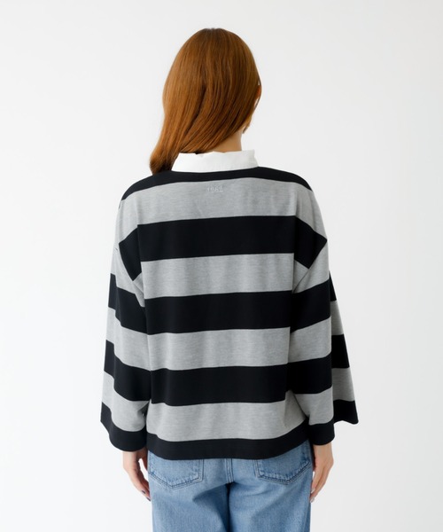 PARROTT CANVAS(パロットキャンバス)の「【PARROTT CANVAS/パロットキャンバス】クロップド ワイド ラガーシャツ(ポロシャツ・レディース・ブラック/グリーン・フリー)」の18枚目の写真