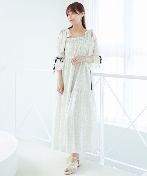 MAJESTIC LEGON(マジェスティックレゴン)の「キャミセットレーシー長袖カーデ(カーディガン/ボレロ・レディース・アイボリー/ブラック/ピンク・MEDIUM)」の9枚目の写真