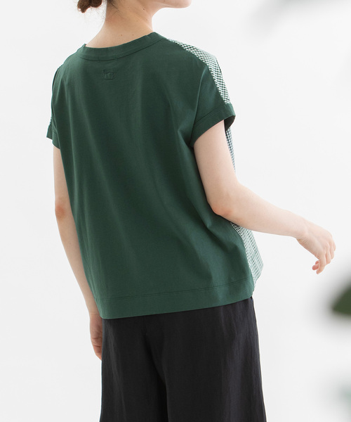 nop de nod(ノップドゥノッド)の「布帛フレンチスリーブTシャツ(Tシャツ/カットソー・レディース・グリーン/ダークブルー/ブラック/オフホワイト・M)」の10枚目の写真