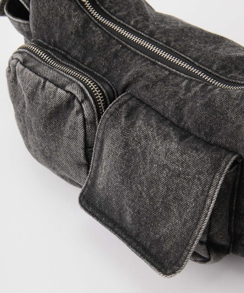 セール】ヴィンテージ加工2WAYデニムマルチポケットショルダーバッグ