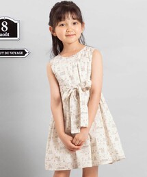 BeBe（ベベ）の「【お揃い】リバティタナローン(PARIS POSTCARD)リボンベルトワンピース（ワンピース）」