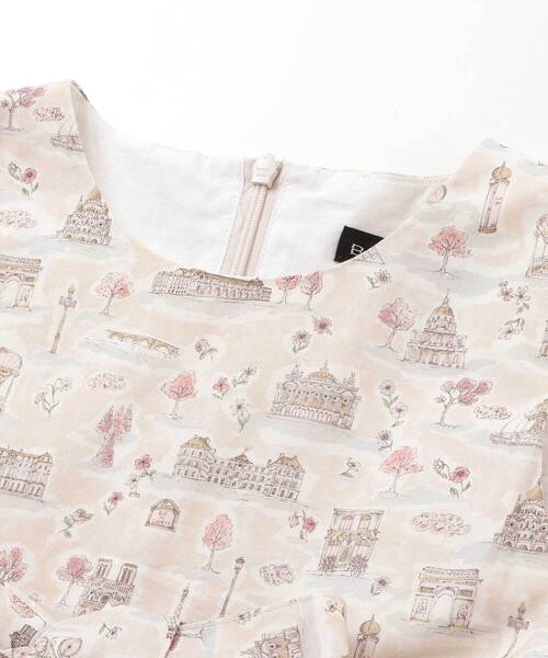 BeBe（ベベ）の「【お揃い】リバティタナローン(PARIS POSTCARD)リボンベルトワンピース（ワンピース・キッズ・ベージュ系その他・120cm/150cm/140cm/130cm）」の16枚目の写真