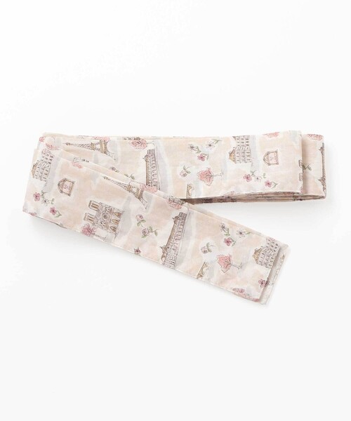 BeBe（ベベ）の「【お揃い】リバティタナローン(PARIS POSTCARD)リボンベルトワンピース（ワンピース・キッズ・ベージュ系その他・120cm/150cm/140cm/130cm）」の4枚目の写真