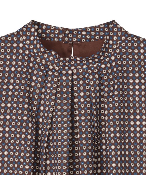 TOKYO SHIRTS(トウキョウシャツ)の「スタンドタック プリントブラウス 長袖(シャツ/ブラウス・レディース・ブラウン/ネイビー・M/L)」の4枚目の写真