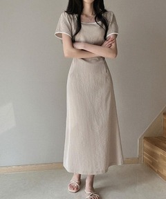 CINOH/チノ】W FACE LINEN DRESS/ダブルフェイスリネンドレス CINOH/チノ】W FACE LINEN DRESS/ダブルフェイスリネンドレス