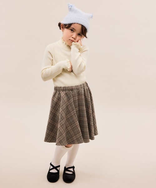ROPE' PICNIC(ロペピクニック)の「【KIDS/キッズ】アンチピリングフリルニットプルオーバー/リンクコーデ(ニット/セーター・キッズ・キナリ/ブラック/ホワイト系その他5・120/130/140/150)」の8枚目の写真