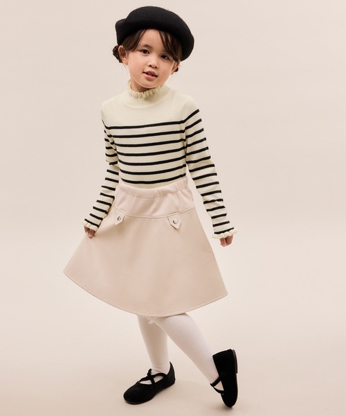 ROPE' PICNIC(ロペピクニック)の「【KIDS/キッズ】アンチピリングフリルニットプルオーバー/リンクコーデ(ニット/セーター・キッズ・キナリ/ブラック/ホワイト系その他5・120/130/140/150)」の11枚目の写真