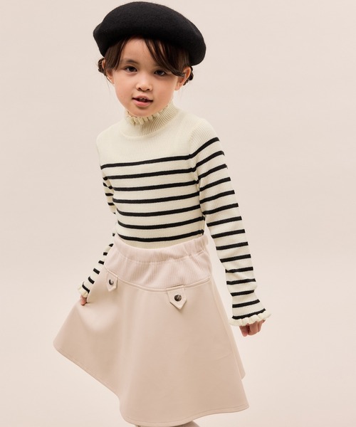 ROPE' PICNIC(ロペピクニック)の「【KIDS/キッズ】アンチピリングフリルニットプルオーバー/リンクコーデ(ニット/セーター・キッズ・キナリ/ブラック/ホワイト系その他5・120/130/140/150)」の12枚目の写真