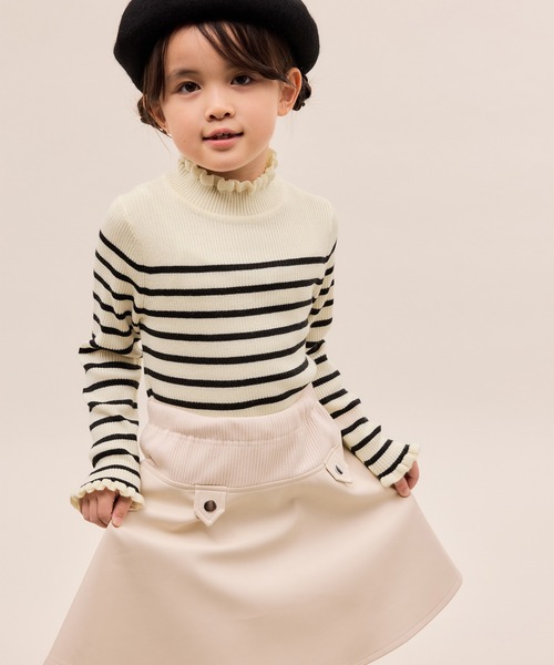 ROPE' PICNIC(ロペピクニック)の「【KIDS/キッズ】アンチピリングフリルニットプルオーバー/リンクコーデ(ニット/セーター・キッズ・キナリ/ブラック/ホワイト系その他5・120/130/140/150)」の13枚目の写真