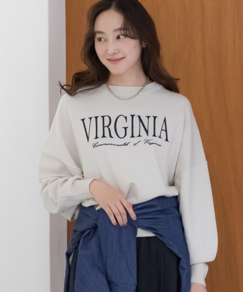 Elura(エルーラ)の「<WEB限定カラーあり>毛玉しらずロゴプルオーバー/571787(Tシャツ/カットソー・レディース・ダークブラウン/グリーン/ネイビー/ブラック/グレイッシュベージュ・FREE)」の4枚目の写真