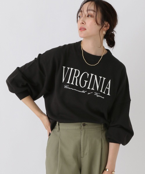 Elura(エルーラ)の「<WEB限定カラーあり>毛玉しらずロゴプルオーバー/571787(Tシャツ/カットソー・レディース・ダークブラウン/グリーン/ネイビー/ブラック/グレイッシュベージュ・FREE)」の1枚目の写真