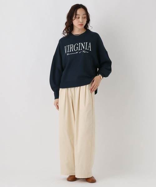 Elura(エルーラ)の「<WEB限定カラーあり>毛玉しらずロゴプルオーバー/571787(Tシャツ/カットソー・レディース・ダークブラウン/グリーン/ネイビー/ブラック/グレイッシュベージュ・FREE)」の18枚目の写真
