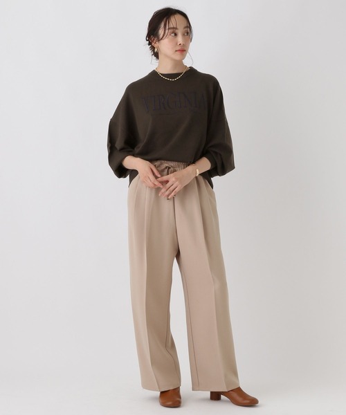 Elura(エルーラ)の「<WEB限定カラーあり>毛玉しらずロゴプルオーバー/571787(Tシャツ/カットソー・レディース・ダークブラウン/グリーン/ネイビー/ブラック/グレイッシュベージュ・FREE)」の14枚目の写真