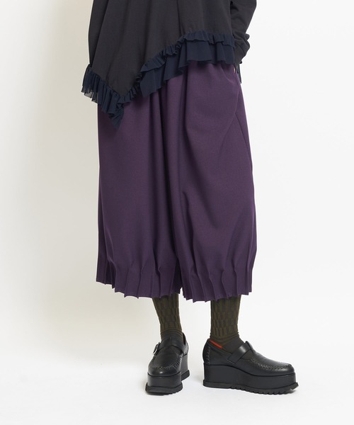 gomme(ゴム)の「ウォームPツイル ジャムタックパンツ(その他パンツ・レディース・ブラック/カーキ/パープル・MEDIUM)」の1枚目の写真