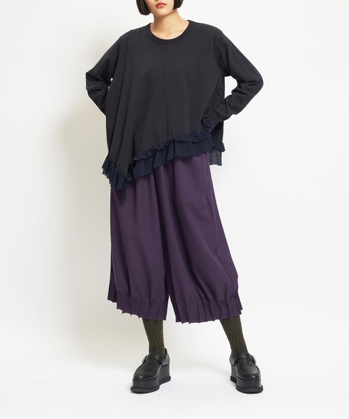 gomme(ゴム)の「ウォームPツイル ジャムタックパンツ(その他パンツ・レディース・ブラック/カーキ/パープル・MEDIUM)」の4枚目の写真