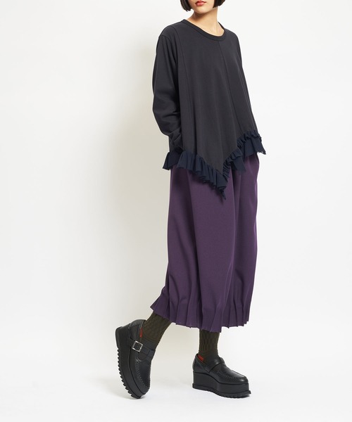 gomme(ゴム)の「ウォームPツイル ジャムタックパンツ(その他パンツ・レディース・ブラック/カーキ/パープル・MEDIUM)」の5枚目の写真