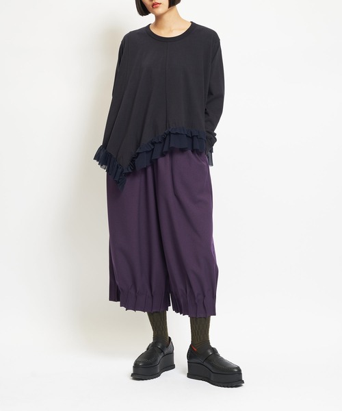 gomme(ゴム)の「ウォームPツイル ジャムタックパンツ(その他パンツ・レディース・ブラック/カーキ/パープル・MEDIUM)」の6枚目の写真