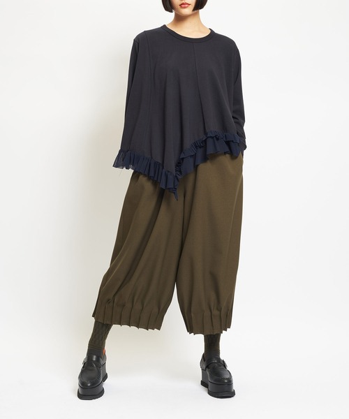 gomme(ゴム)の「ウォームPツイル ジャムタックパンツ(その他パンツ・レディース・ブラック/カーキ/パープル・MEDIUM)」の10枚目の写真