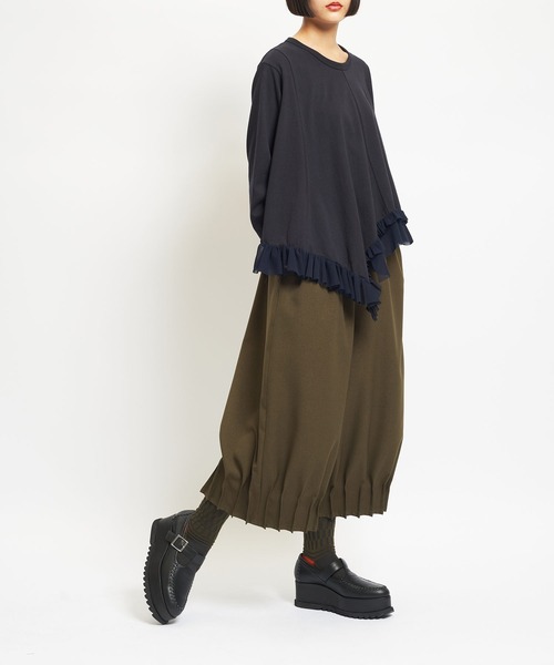 gomme(ゴム)の「ウォームPツイル ジャムタックパンツ(その他パンツ・レディース・ブラック/カーキ/パープル・MEDIUM)」の11枚目の写真