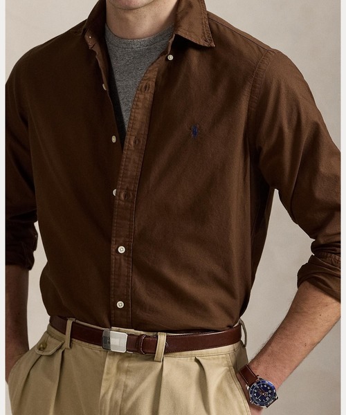 POLO RALPH LAUREN（ポロ ラルフ ローレン）の「クラシック フィット ガーメントダイド オックスフォード シャツ（シャツ/ブラウス・メンズ・ブラウン・S/M/L/XL/XS/XXL）」の5枚目の写真