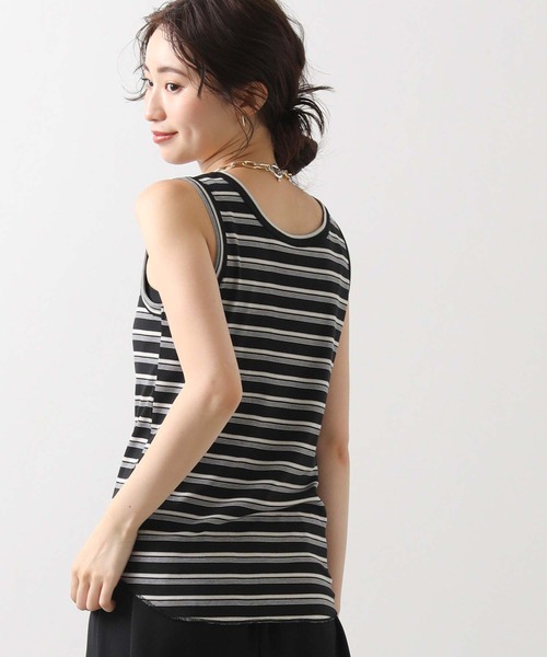 Gready Brilliant(グレディブリリアン)の「ランダムリブボーダータンク(タンクトップ・レディース・ブラック系/ブラウン系・FREE)」の1枚目の写真