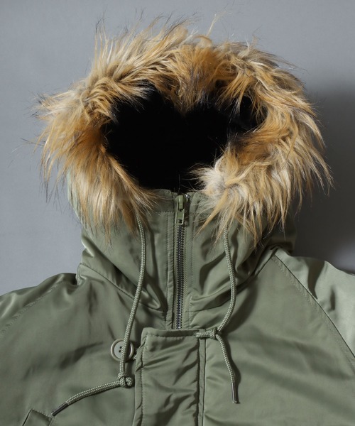 ANPAS(アンパス)の「Poly Twill Military Parka N-3B Type Jacket/ポリツイルN-3B ミリタリージャケット ナイロンジャケット パーカー メンズ レディース アウター(ミリタリージャケット・メンズ・ブラック/カーキ・M/L/LL)」の12枚目の写真