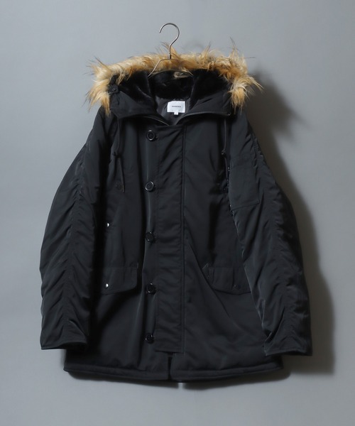ANPAS(アンパス)の「Poly Twill Military Parka N-3B Type Jacket/ポリツイルN-3B ミリタリージャケット ナイロンジャケット パーカー メンズ レディース アウター(ミリタリージャケット・メンズ・ブラック/カーキ・M/L/LL)」の5枚目の写真
