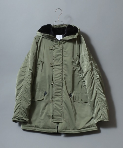 ANPAS(アンパス)の「Poly Twill Military Parka N-3B Type Jacket/ポリツイルN-3B ミリタリージャケット ナイロンジャケット パーカー メンズ レディース アウター(ミリタリージャケット・メンズ・ブラック/カーキ・M/L/LL)」の9枚目の写真
