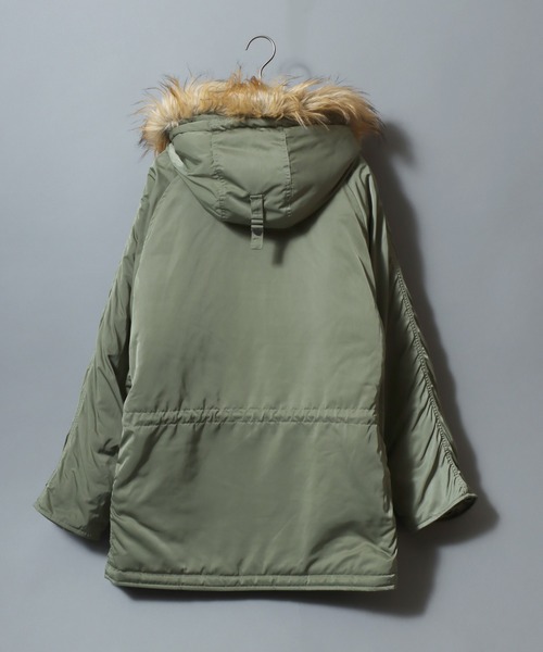 ANPAS(アンパス)の「Poly Twill Military Parka N-3B Type Jacket/ポリツイルN-3B ミリタリージャケット ナイロンジャケット パーカー メンズ レディース アウター(ミリタリージャケット・メンズ・ブラック/カーキ・M/L/LL)」の7枚目の写真