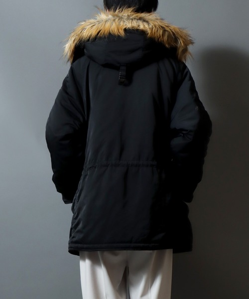 ANPAS(アンパス)の「Poly Twill Military Parka N-3B Type Jacket/ポリツイルN-3B ミリタリージャケット ナイロンジャケット パーカー メンズ レディース アウター(ミリタリージャケット・メンズ・ブラック/カーキ・M/L/LL)」の22枚目の写真