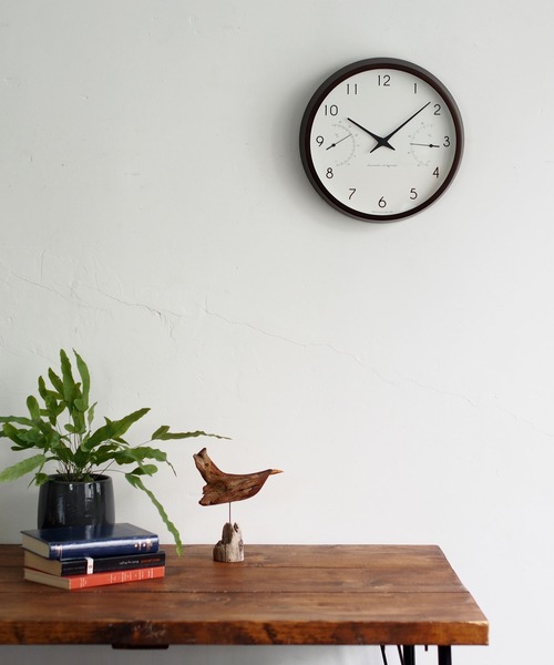 Lemnos（レムノス）の「Lemnos（レムノス）Campagne air 掛け時計・温湿度計付（掛け時計・レディース・ブラウン/ナチュラル・ONE SIZE）」の2枚目の写真