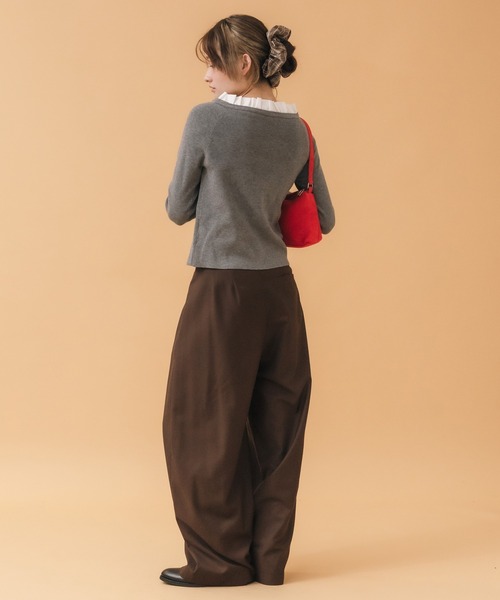 HEILIS(ヘイリス)の「2WAYフリルニットトップス(ニット/セーター・レディース・ネイビー/グレー・FREE)」の11枚目の写真