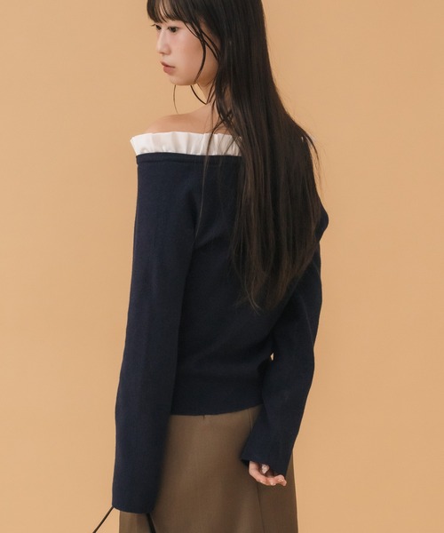 HEILIS(ヘイリス)の「2WAYフリルニットトップス(ニット/セーター・レディース・ネイビー/グレー・FREE)」の17枚目の写真