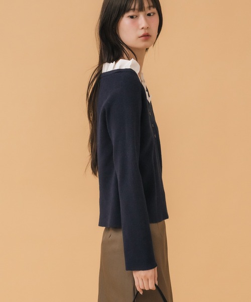 HEILIS(ヘイリス)の「2WAYフリルニットトップス(ニット/セーター・レディース・ネイビー/グレー・FREE)」の20枚目の写真