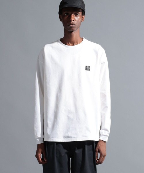 NUMERALS（ヌメラルズ）の「【NUMERALS】ワンポイントロングスリーブTEE（Tシャツ/カットソー・メンズ・ネイビー/オフホワイト/ブラック・MEDIUM/LARGE）」の6枚目の写真