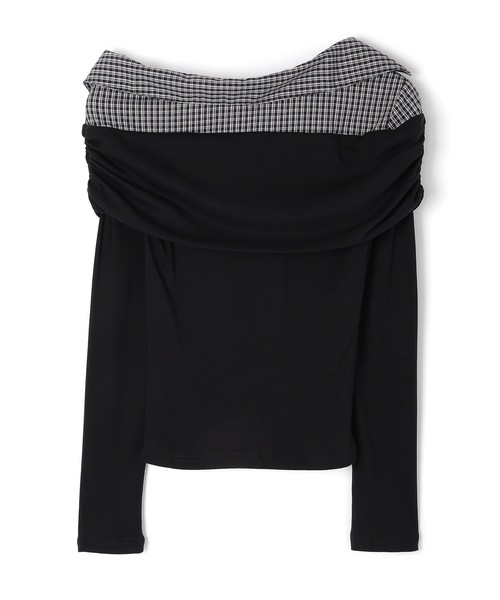 M DOLLY(エムドリー)の「check shirt docking nero tops/チェックシャツドッキングネロトップス(Tシャツ/カットソー・レディース・グレー/ブラック・FREE)」の14枚目の写真