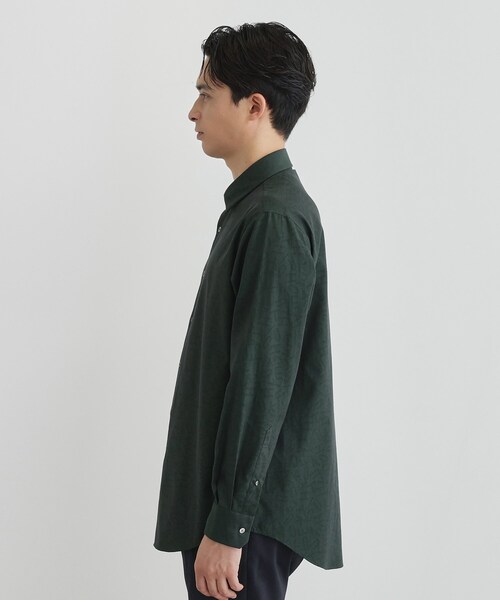 TAKEO KIKUCHI(タケオキクチ)の「ランダムロゴ ドビーシャツ(シャツ/ブラウス・メンズ・ネイビー/モスグリーン・04/03/02)」の5枚目の写真
