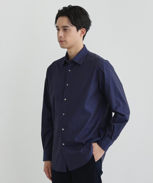 TAKEO KIKUCHI(タケオキクチ)の「ランダムロゴ ドビーシャツ(シャツ/ブラウス・メンズ・ネイビー/モスグリーン・04/03/02)」の11枚目の写真