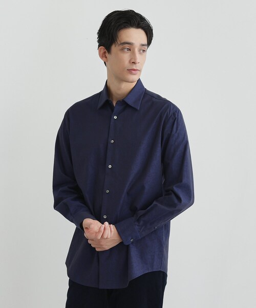 TAKEO KIKUCHI(タケオキクチ)の「ランダムロゴ ドビーシャツ(シャツ/ブラウス・メンズ・ネイビー/モスグリーン・04/03/02)」の12枚目の写真