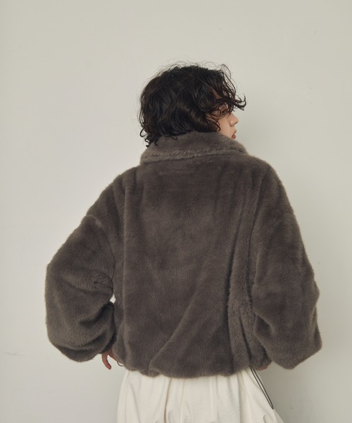 セール】エコミンクファーショートブルゾン（ブルゾン）｜Trish