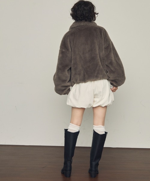 THARDMAGAZINE サードマガジン　ミンク調エコファーショートブルゾンM THARDMAGAZINE サードマガジン ミンク調エコファーショートブルゾンM