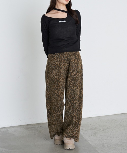 RAY CASSIN(レイカズン)の「デザインシアーロングTシャツ(Tシャツ/カットソー・レディース・カーキ/ブラック/ホワイト/グレー系その他2・FREE)」の10枚目の写真