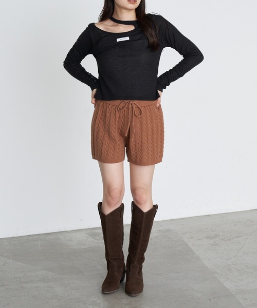 RAY CASSIN(レイカズン)の「デザインシアーロングTシャツ(Tシャツ/カットソー・レディース・カーキ/ブラック/ホワイト/グレー系その他2・FREE)」の17枚目の写真