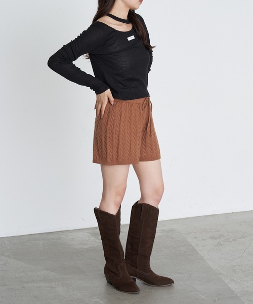 RAY CASSIN(レイカズン)の「デザインシアーロングTシャツ(Tシャツ/カットソー・レディース・カーキ/ブラック/ホワイト/グレー系その他2・FREE)」の12枚目の写真