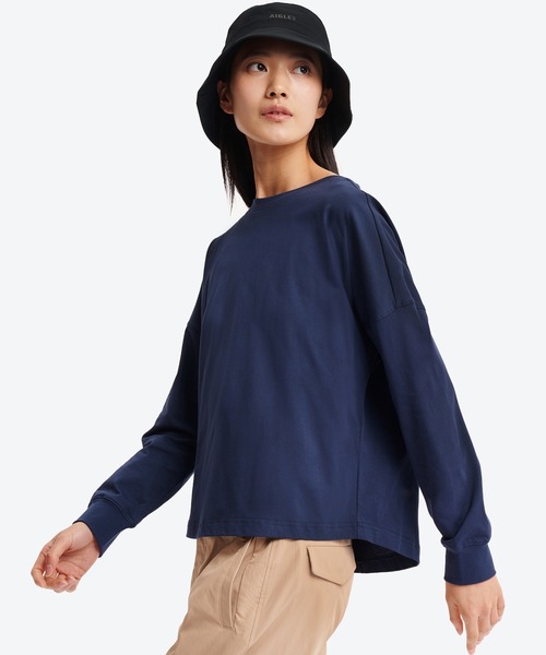 AIGLE（エーグル）の「吸水速乾 抗菌防臭 ロングスリーブTシャツ（Tシャツ/カットソー・レディース・ネイビー/ホワイト/バーガンディー・L/S/M）」の5枚目の写真