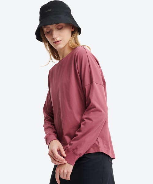 AIGLE（エーグル）の「吸水速乾 抗菌防臭 ロングスリーブTシャツ（Tシャツ/カットソー・レディース・ネイビー/ホワイト/バーガンディー・L/S/M）」の7枚目の写真