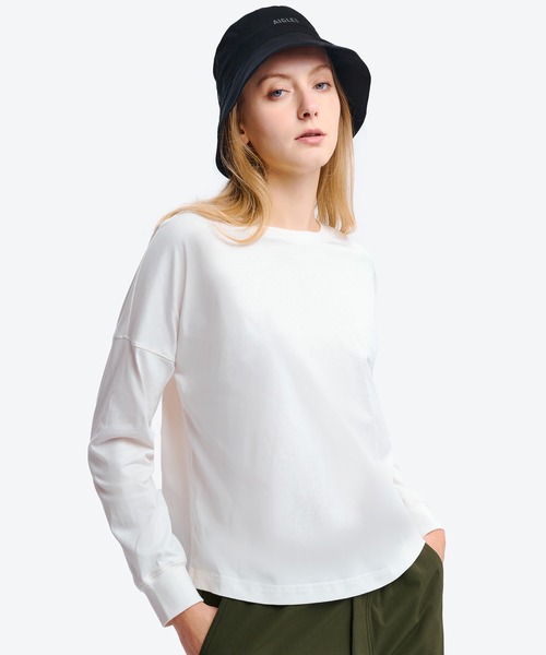 AIGLE（エーグル）の「吸水速乾 抗菌防臭 ロングスリーブTシャツ（Tシャツ/カットソー・レディース・ネイビー/ホワイト/バーガンディー・L/S/M）」の15枚目の写真